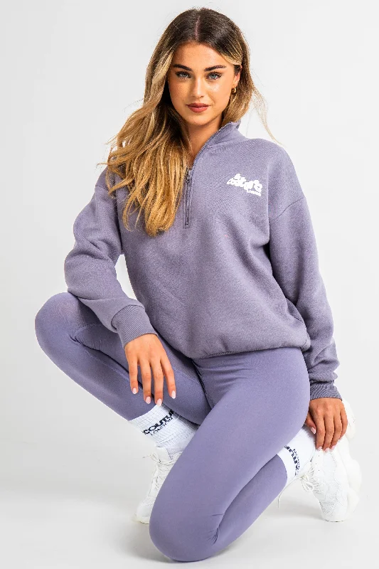 Savings Bonanza Hatherley Half-Zip Sweatshirt & Leggings Set - Lavender