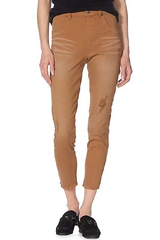 Best Bargains HUE High-Rise Ripped Skimmer Jeans
