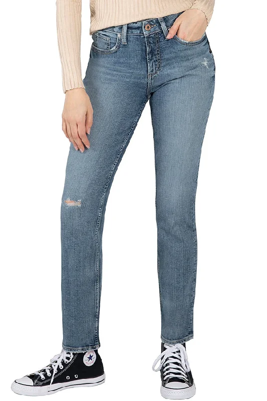 Steals and Deals Silver Avery High Rise Straight Leg Jeans