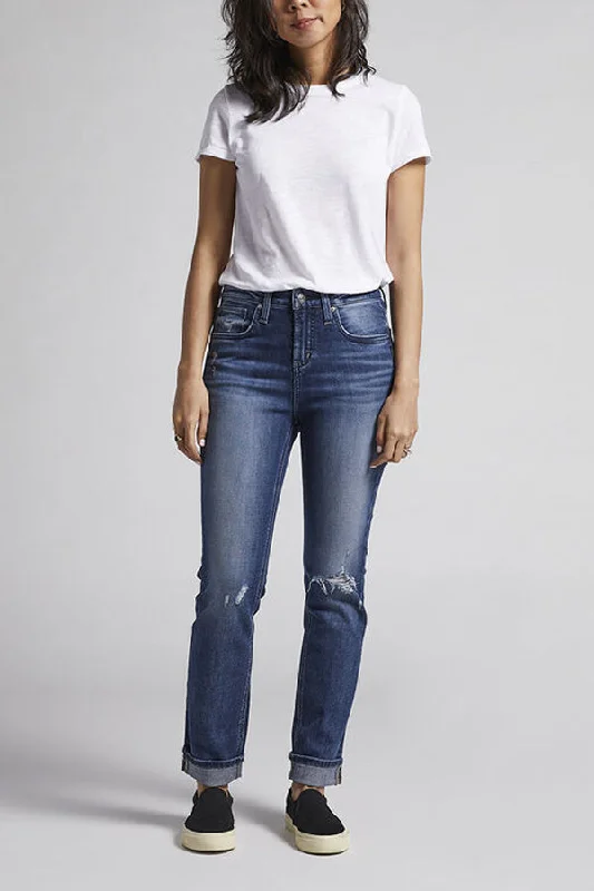 New Markdowns Silver Beau High Rise Slim Leg Jeans