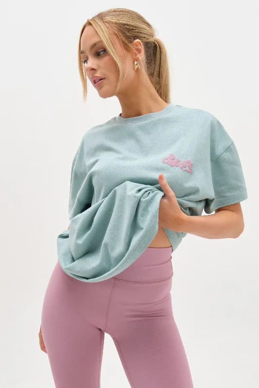 Price Buster Windsor T-Shirt & Leggings Set - Green / Pink