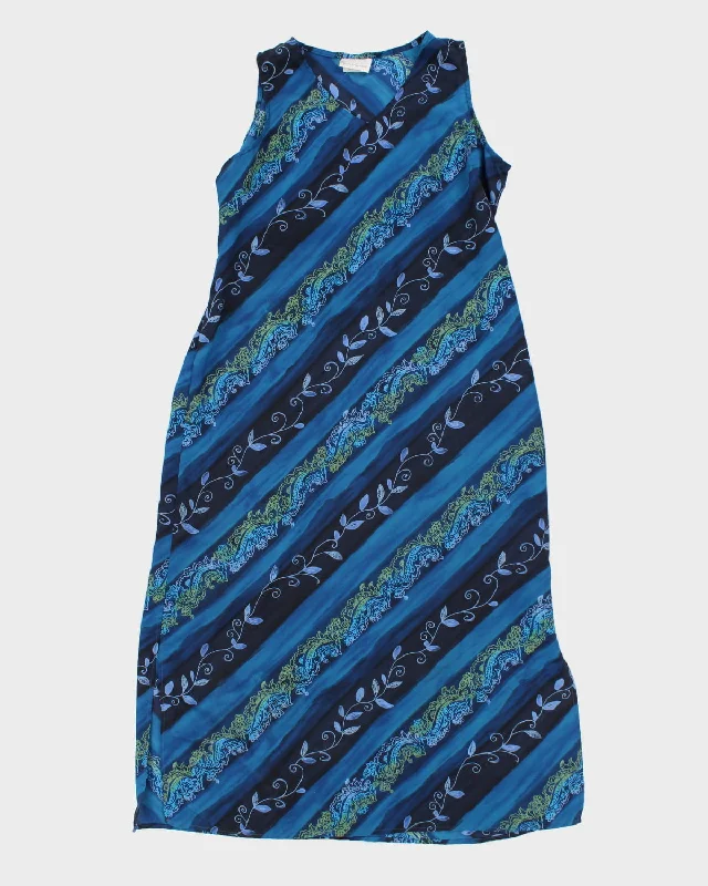 Stock Clearance 00s Gloria Vanderbilt Blue Waist Tie Maxi Dress - L