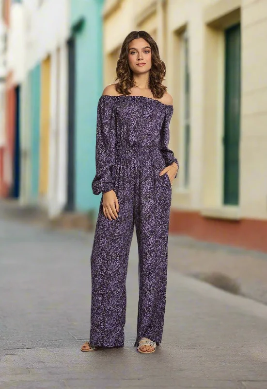 Members Only Fancy Printed Jumpsuit With Short Sleeves