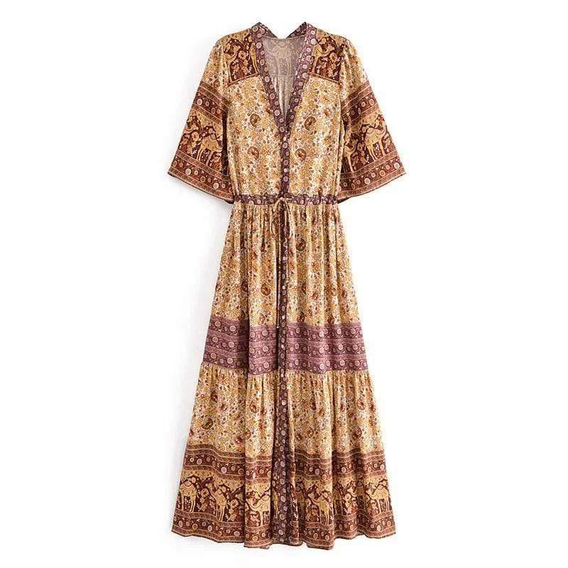 Limited Quantity Agnesca Maxi Dress in Brown