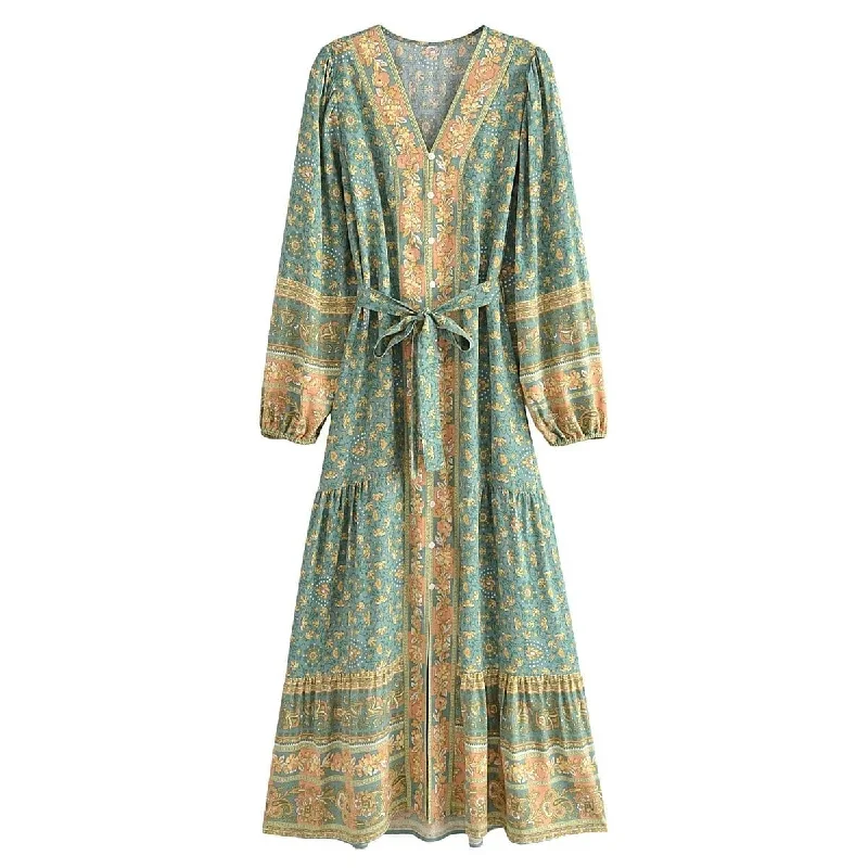 Low Prices Alasia Boho Maxi Dress - Green