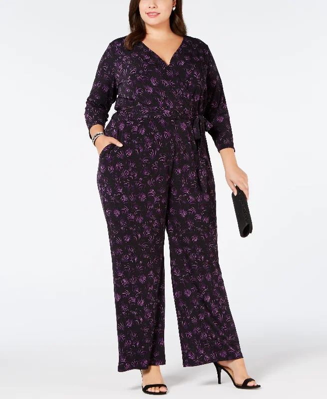 Bargain Bin Plus Size Belted Printed Jumpsuit