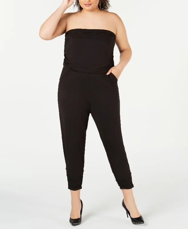 Don't Wait Almost Famous Trendy Plus Size Strapless Jumpsuit