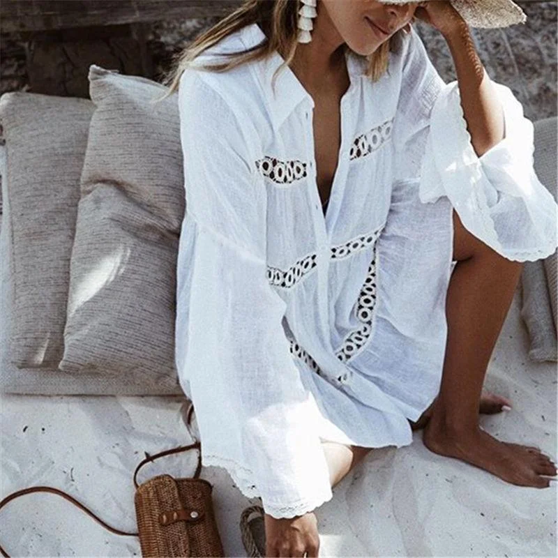 Big Discounts Avery Cover-Up Mini Shirt Dress