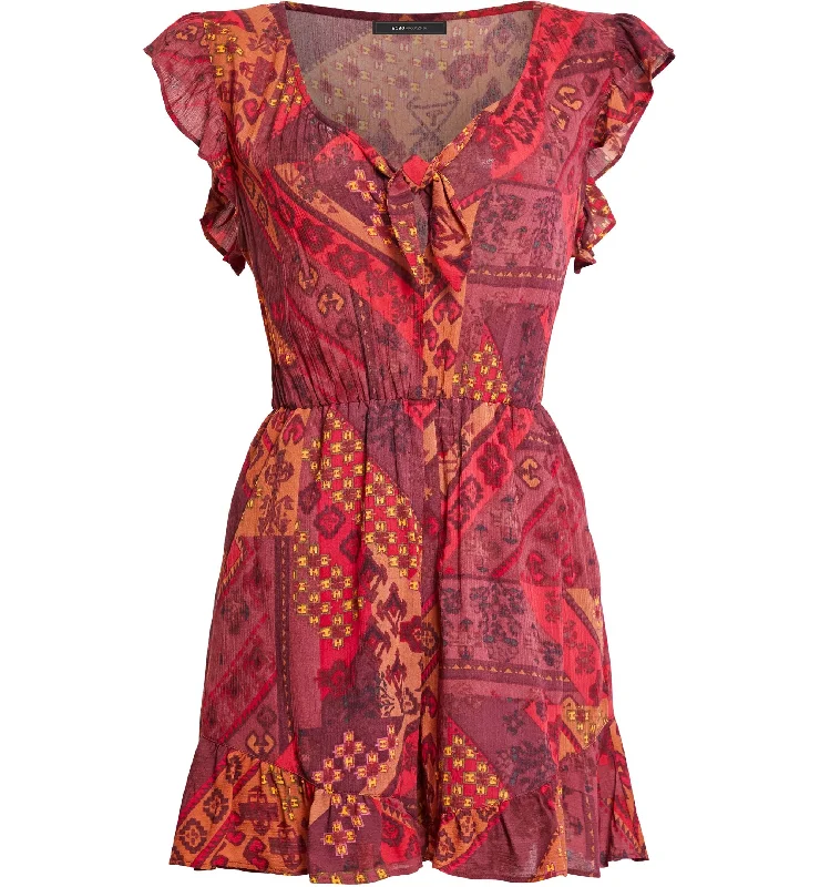 Fantastic Deals Bcbgmaxazria Printed Tie Front Romper