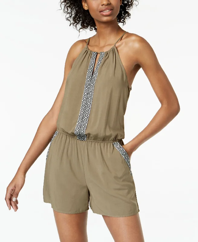 Final Sale Bcx Juniors Embroidered Sleeveless Romper