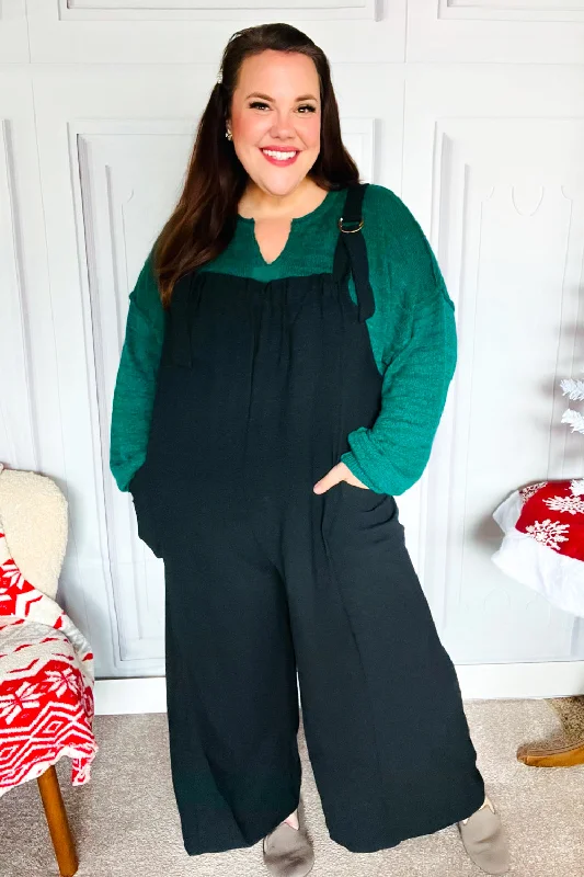 Last Chance Wide Leg Adjustable Baggy Bib Jumpsuit