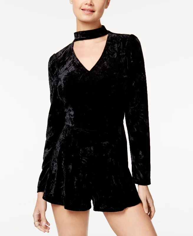 While Supplies Last Juniors' Crushed Velvet Choker Romper