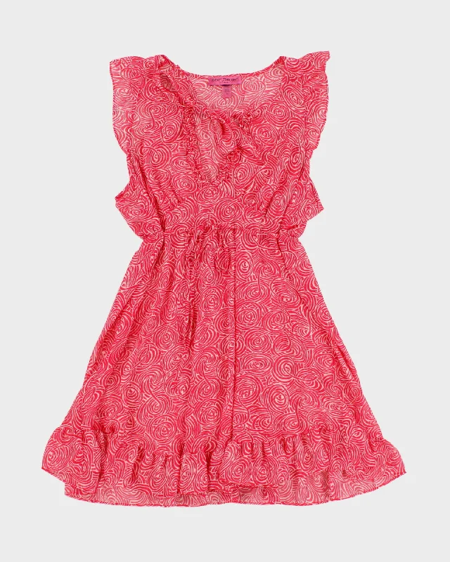 Reduced Prices Betsey Johnson Intimates Pink & White Chiffon Nightie Dress - M