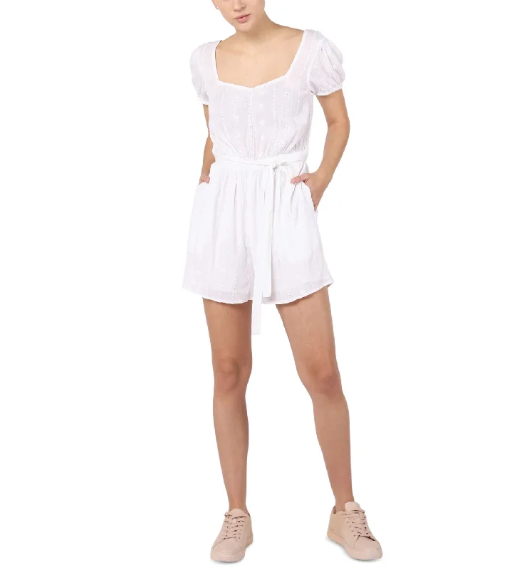 Must-Have Deals Black Tape Womens Cotton Eyelet Romper