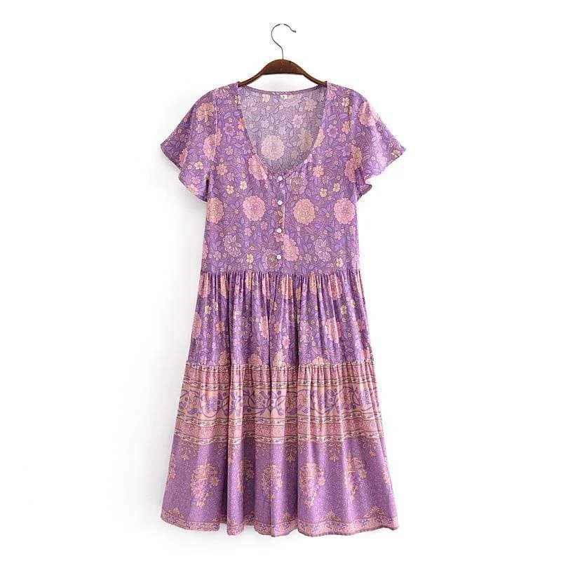 Stock Clearance Chrysanne Purple Mini Dress