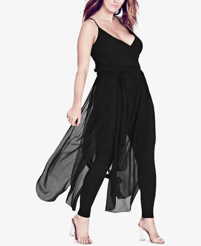 Price Drop City Chic Trendy Plus Size Sheer Skirt Jumpsuit