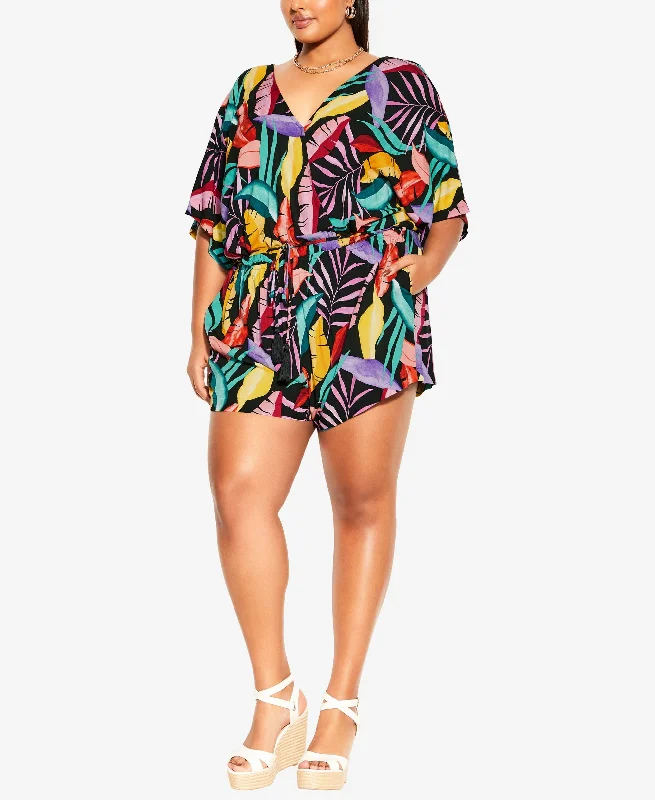 Big Savings City Chic Trendy Plus Size Tie Magic Romper