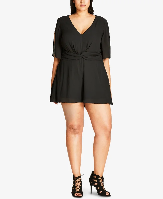 Weekend Deal City Chic Trendy Plus Size Twist Front Romper