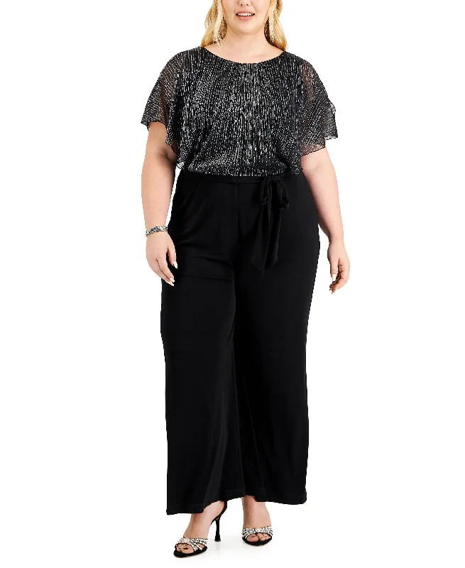 Buy More, Save More Connected Plus Size Shimmer-Bodice Jumpsuit
