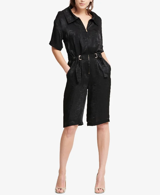 Savings Galore DKNY Hammered Satin Short Jumpsuit