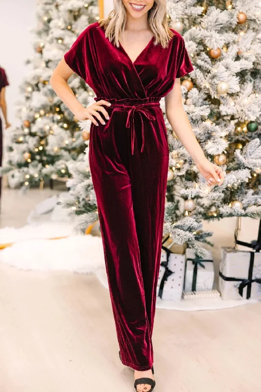 Special Savings Drawstring Surplice Short Sleeve Jumpsuit
