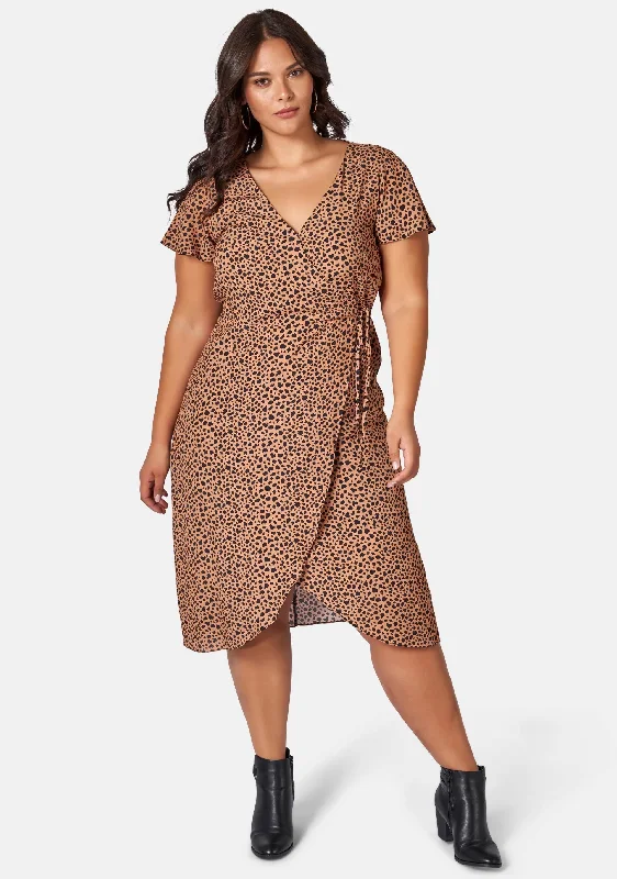 Quick Sale Eva Printed Wrap Dress