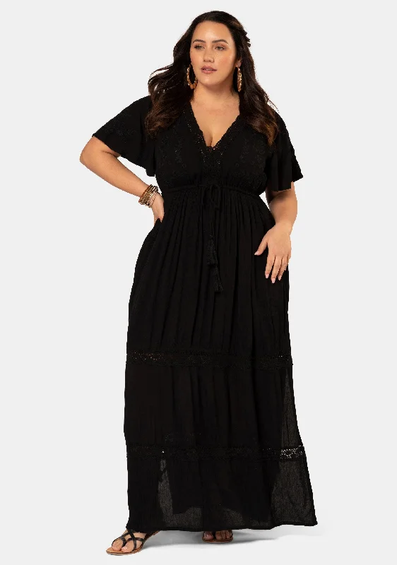 Deal Frenzy Floating Clouds Maxi Dress