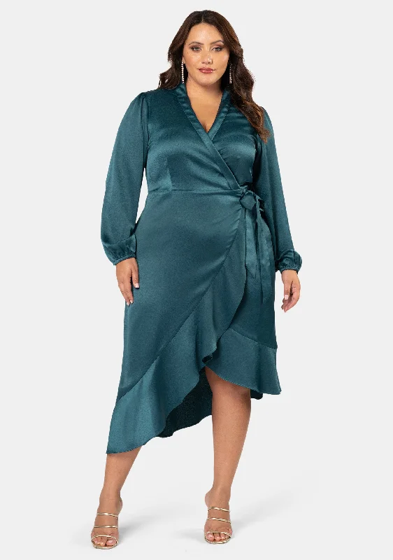 Lowest Prices Girl Crush Satin Wrap Dress