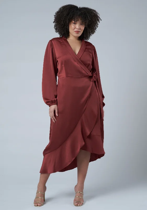 Don’t Miss Out Girl Crush Satin Wrap Dress