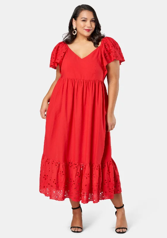 Special Offer Girlz Broderie Maxi Dress