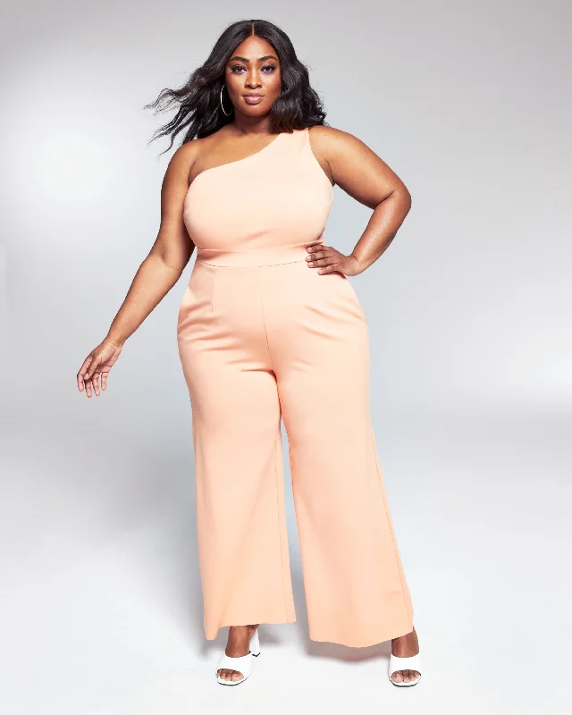 Bargain Prices Googoo Atkins Trendy Plus Size One Shoulder Knit Jumpsuit