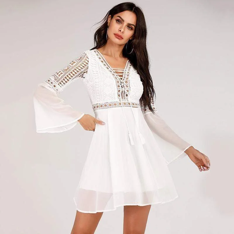 Don't Wait Hermione Crochet Mini Dress