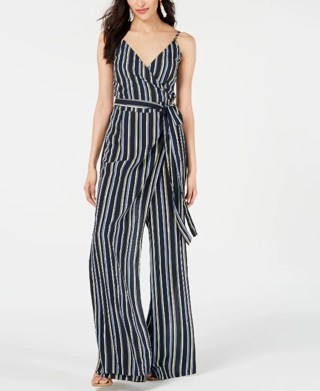 Bonus Savings House Of Polly Striped Faux Wrap Jumpsuit