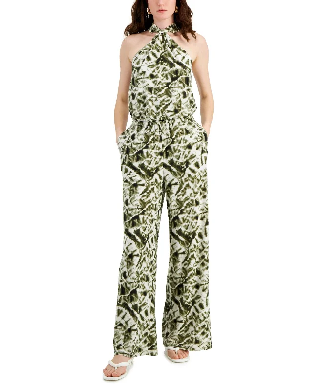 Discount Days INC International Concepts Petite Knot Front Printed Jumpsuit