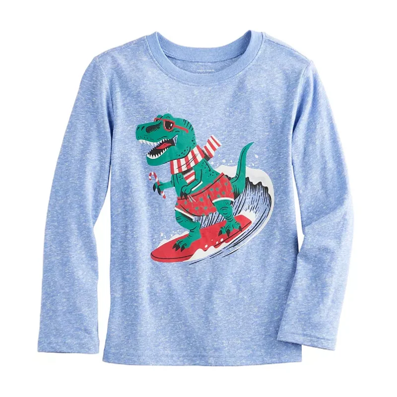 Midnight Madness Jumping Beans Christmas Dino Long Sleeve Tshirt