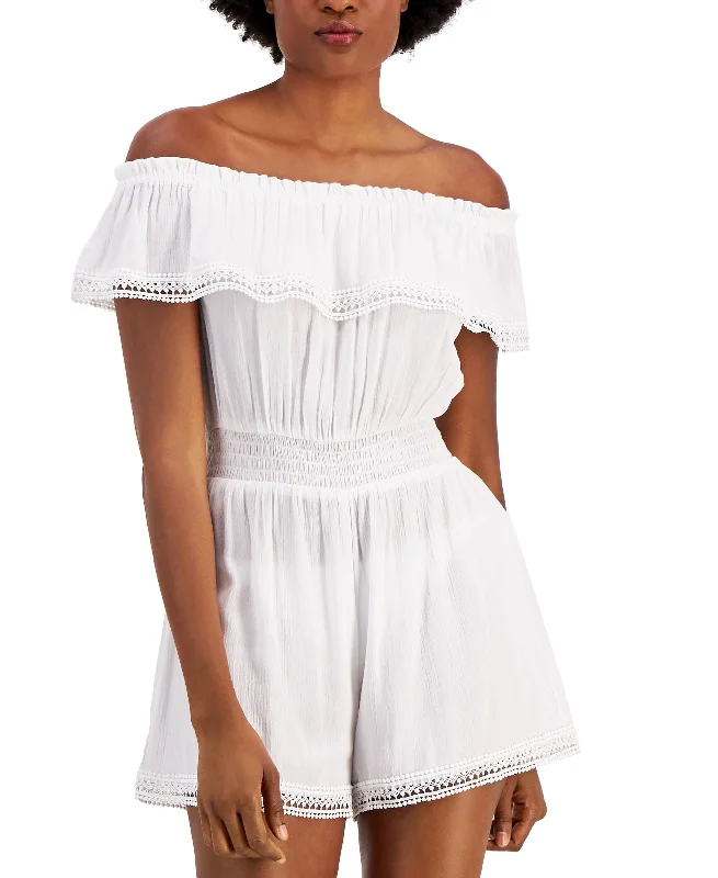 Early Access Juniors' Off-The-Shoulder Romper Cover-Up