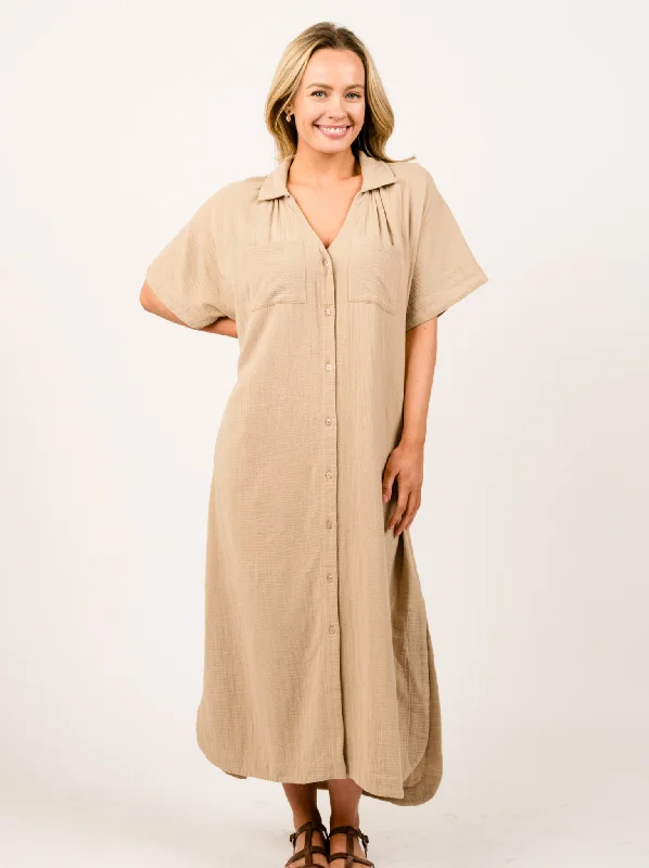 Price Rollback Kherington Maxi Shirt Dress