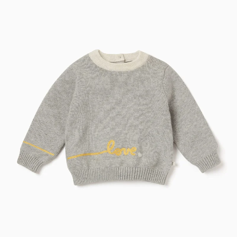 Get It Before It’s Gone Knitted Slogan Jumper - Grey