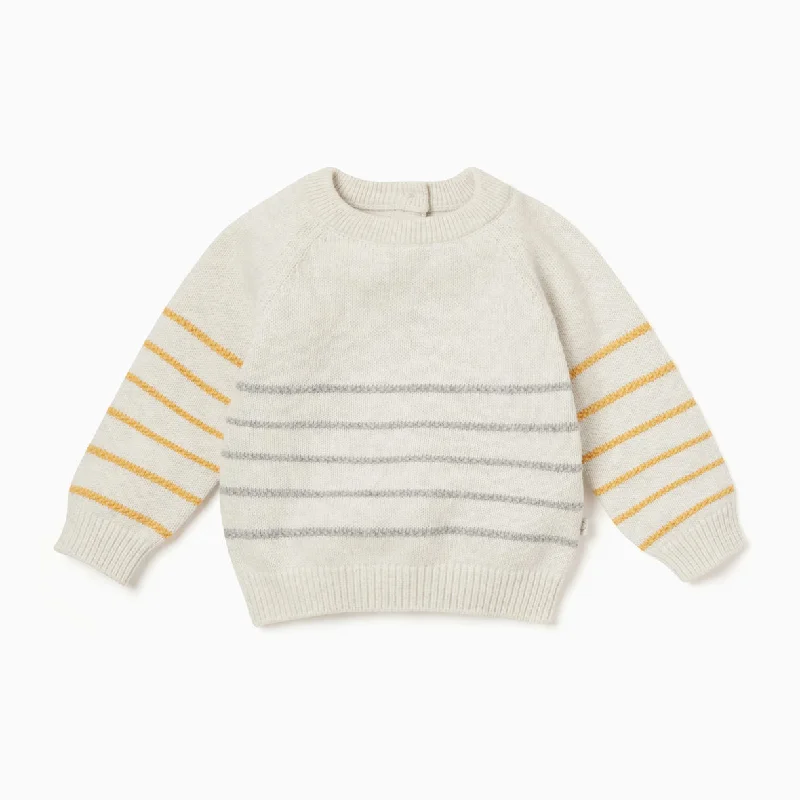 Weekend Flash Sale Knitted Stripe Jumper - Ecru Stripe