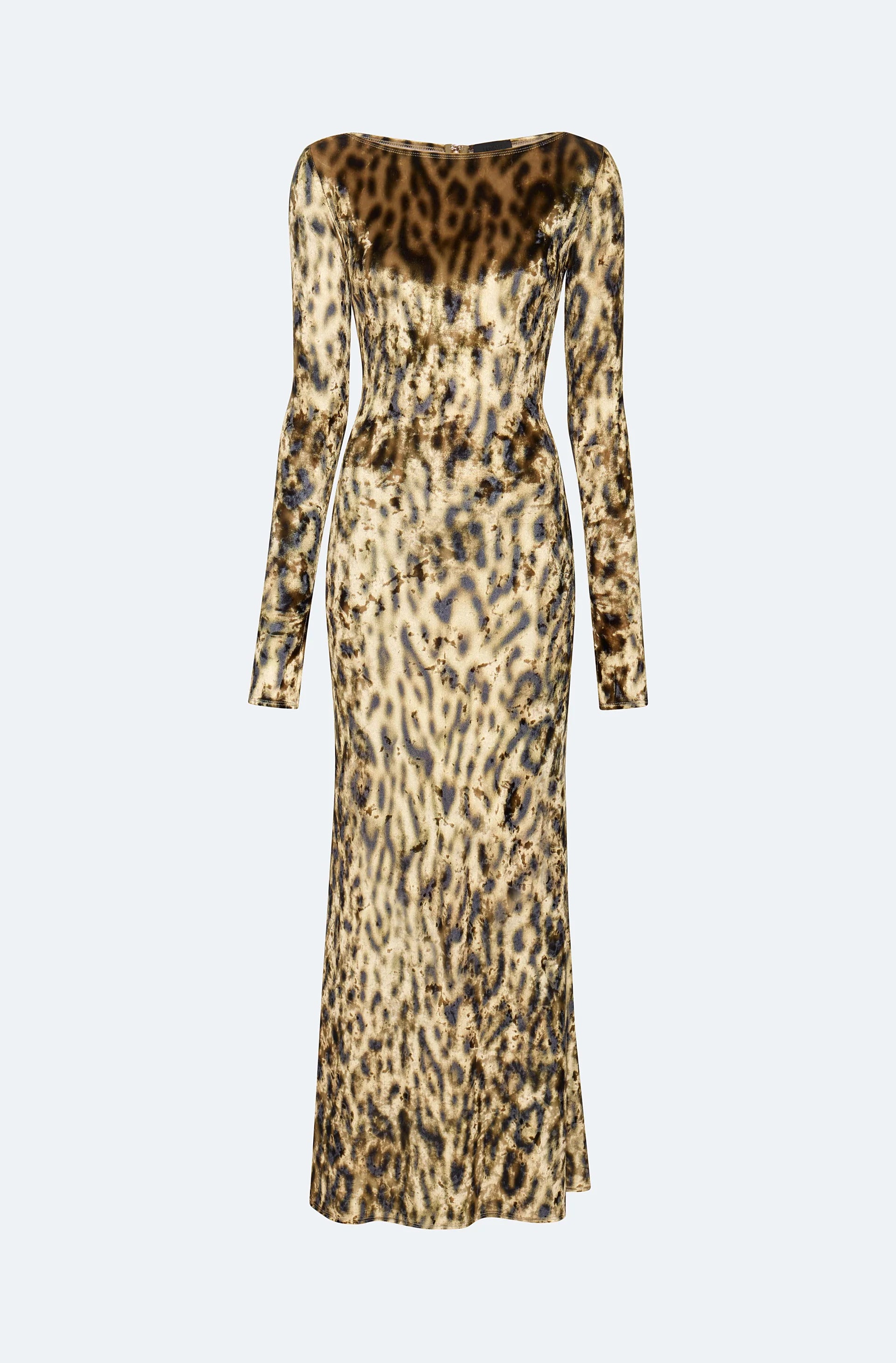 Savings Spectacular Velvet Leopard Boatneck Gown