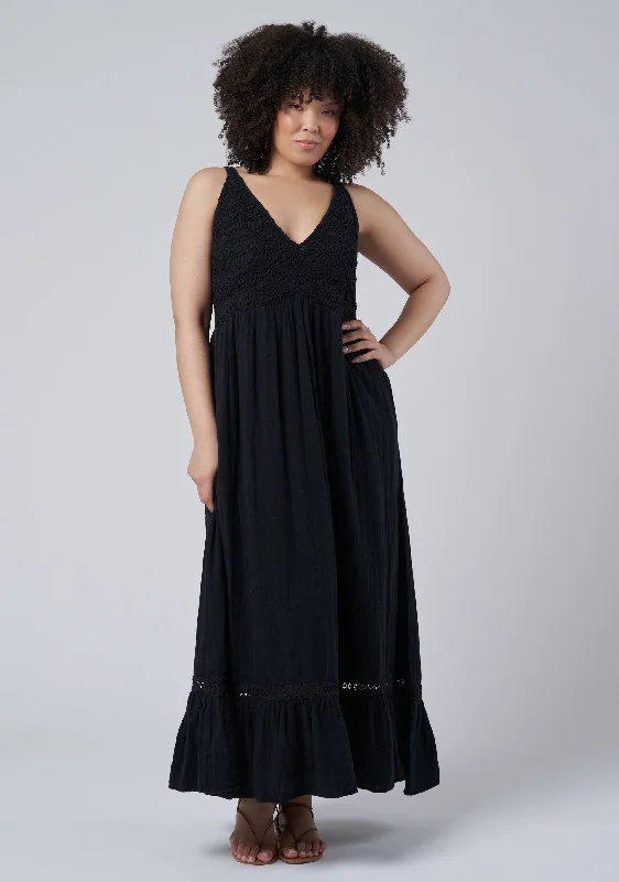 Exclusive Offers Lorel Lace Detail Maxi Dress