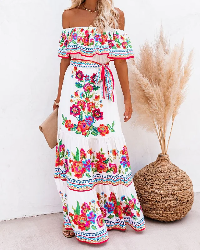 Bargain Prices Luana Off Shoulder Maxi Dress