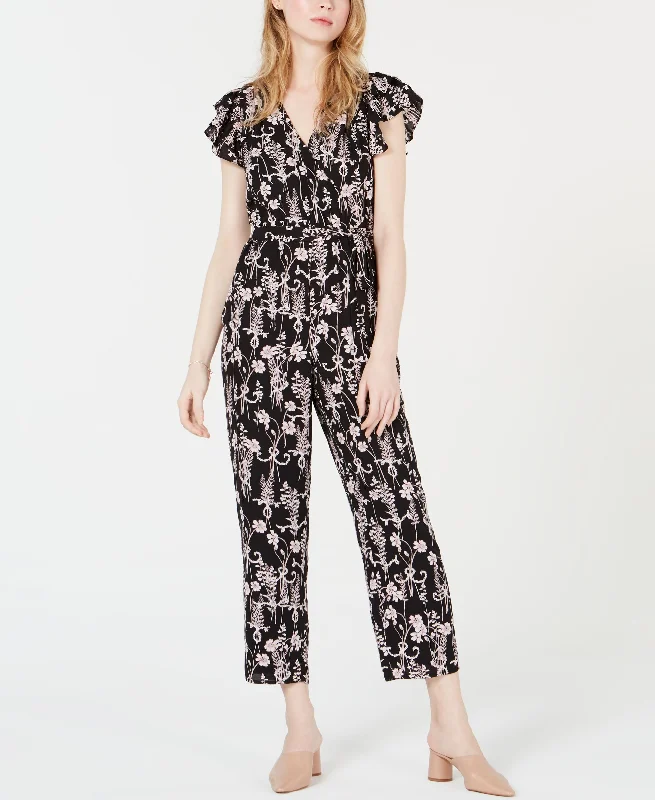 Deal Frenzy Maison Jules Printed Flutter Sleeve Jumpsuit