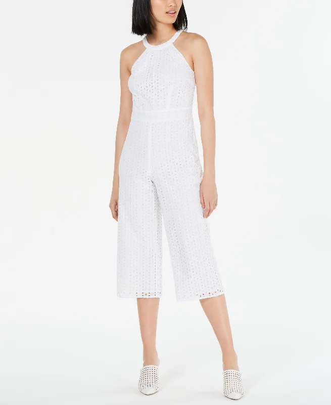 Stock Clearance Maison Jules Sleeveless Eyelet Cropped Jumpsuit