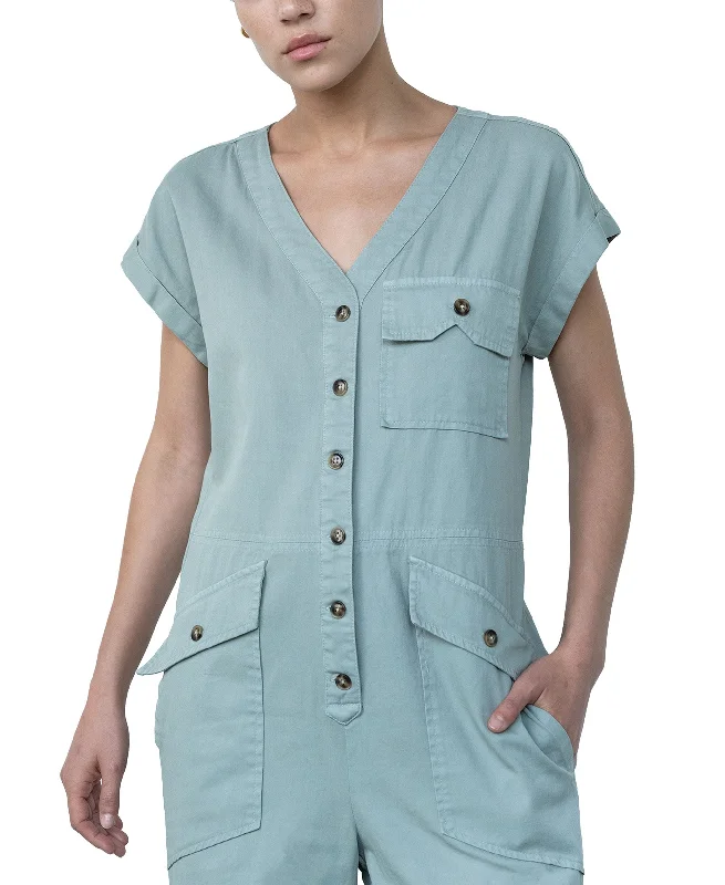Special Price Marly Button Front Cargo Jumpsuit