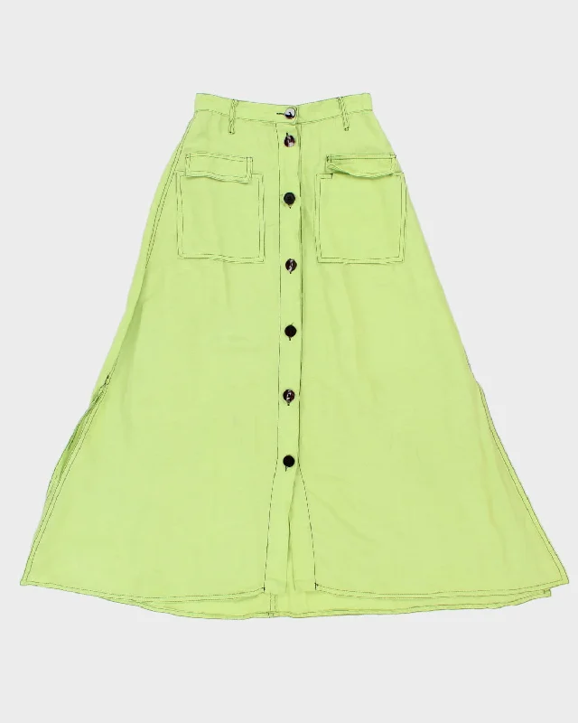 Big Discounts Maryam Nassir Zadeh Green Button-Up Skirt - XS