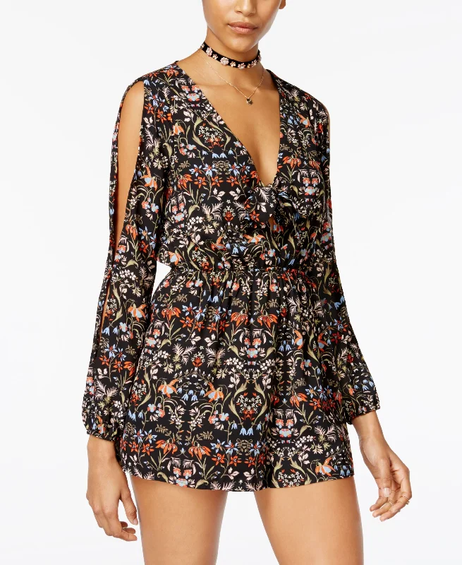 New Deals Material Girl Juniors Printed Cold Shoulder Romper