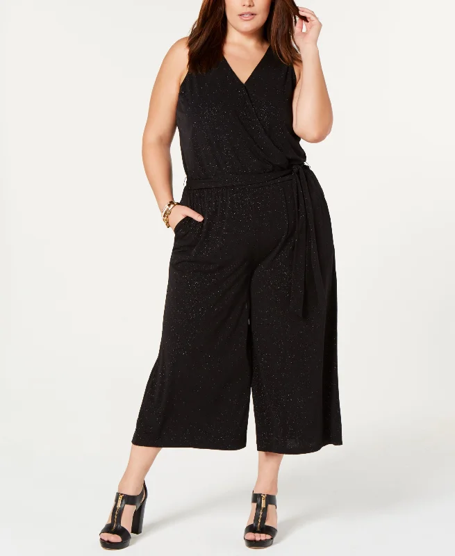 Price Rollback Michael Michael Kors Plus Size Wide Leg Glitter Jumpsuit