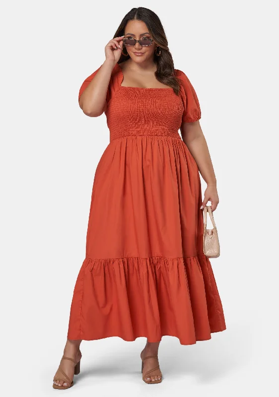 Today's Special Mila Shirred Bodice Midi Dress