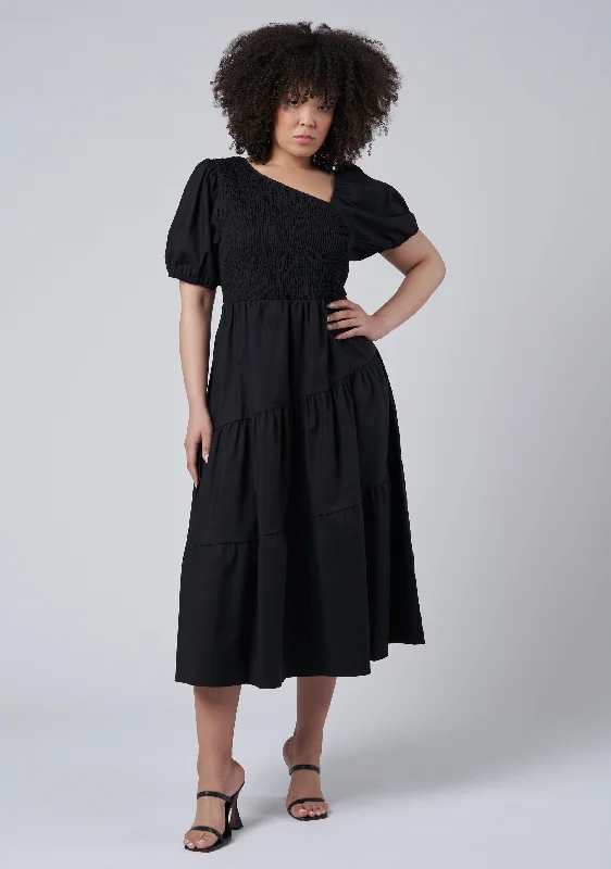 Hurry In Miley Asymmetric Midi Dress